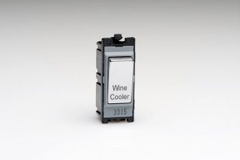 Varilight PowerGrid Engraved Polished Chrome 20A 1-Way Double Pole Switch 'Wine Cooler'
