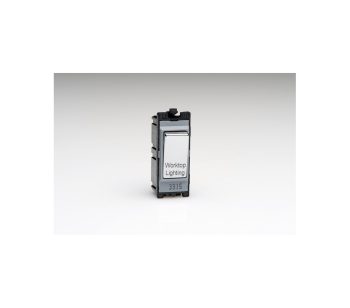 Varilight PowerGrid Engraved Polished Chrome 20A 1-Way Double Pole Switch 'Worktop Lighting'