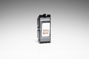 Varilight PowerGrid Engraved Polished Chrome 20A 1-Way Double Pole Switch - Bespoke Engraved