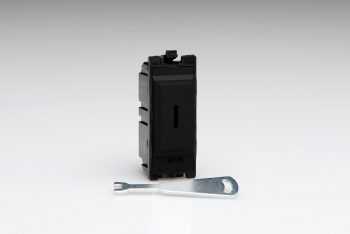 Varilight Power Grid Black Modules 20A 1-Way Double Pole Key Switch