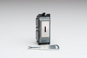Varilight Power Grid Steel Modules 20A 1-Way Double Pole Key Switch