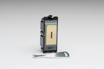 Varilight Power Grid Brass Modules 20A 1-Way Double Pole Key Switch