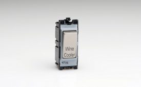 Varilight Power Grid Steel Modules 20A 1-Way Double Pole Switch 'Wine Cooler'