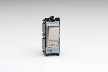 Varilight Power Grid Steel Modules 20A 1-Way Double Pole Switch 'Worktop Lighting'