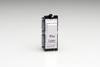 Varilight Powergrid White Modules 20A 1-Way Double Pole Switch 'Wine Cooler'