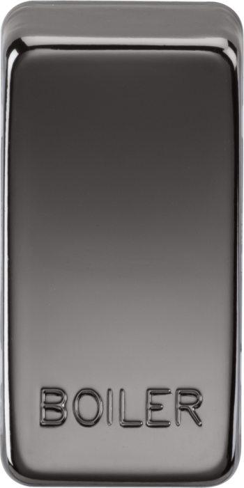 Knightsbridge Black Nickel Engraved Switch Cover marked "BOILER"