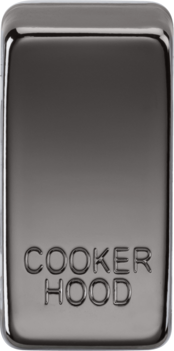 Knightsbridge Black Nickel Engraved Switch Cover marked "COOKER HOOD"