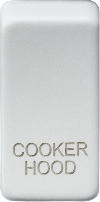 Knightsbridge Matt White Engraved Switch Cover marked "COOKER HOOD"