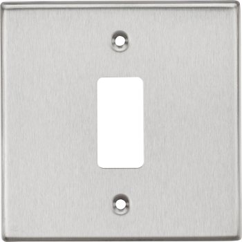 Knightsbridge Square Edge Polished Chrome 1 Gang Grid Faceplate