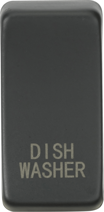 Knightsbridge Anthracite Engraved Switch cover marked "DISHWASHER"