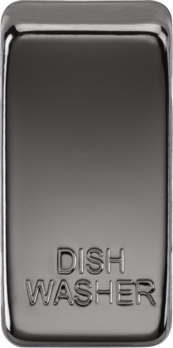 Knightsbridge Black Nickel Engraved Switch Cover marked "DISHWASHER"