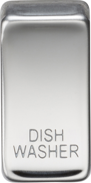 Knightsbridge Polished Chrome Engraved Switch Cover marked "DISHWASHER"