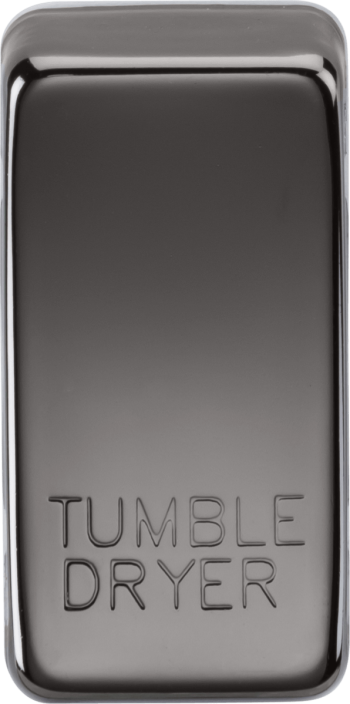 Knightsbridge Black Nickel Engraved Switch Cover marked "TUMBLE DRYER"