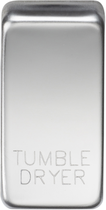 Knightsbridge Polished Chrome Engraved Switch Cover marked "TUMBLE DRYER"