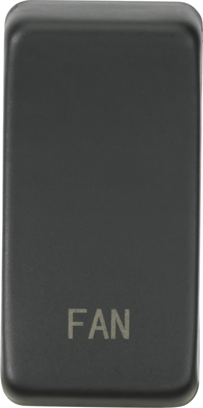 Knightsbridge Anthracite Engraved Switch Cover marked "FAN"