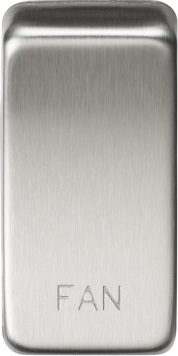 Knightsbridge Brushed Chrome Engraved Switch Cover marked "FAN"
