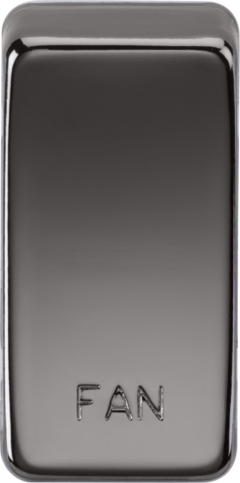 Knightsbridge Black Nickel Engraved Switch Cover marked "FAN"