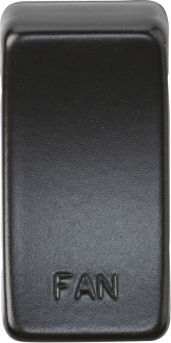 Knightsbridge Matt Black Engraved Switch Cover marked "FAN"