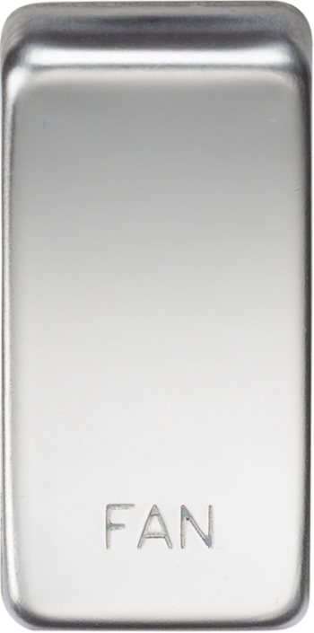 Knightsbridge Polished Chrome Engraved Switch Cover marked "FAN"