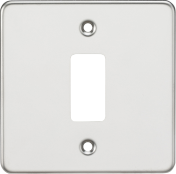 Knightsbridge Flat Plate Polished Chrome 1 Gang Grid Faceplate