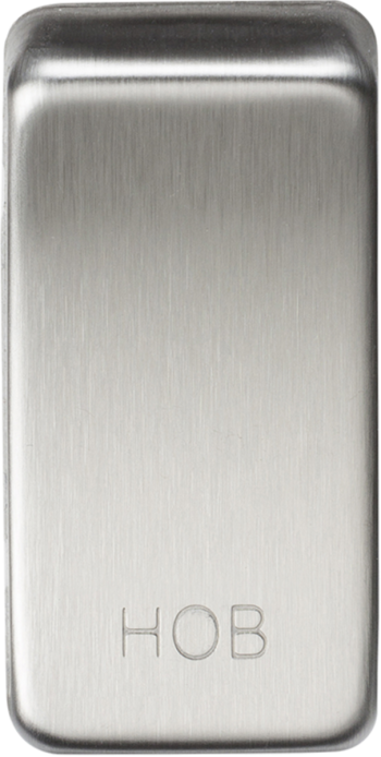 Knightsbridge Brushed Chrome Engraved Switch Cover marked "HOB"