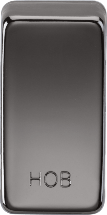 Knightsbridge Black Nickel Engraved Switch Cover marked "HOB"