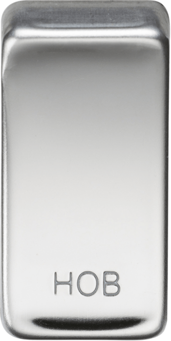 Knightsbridge Polished Chrome Engraved Switch Cover marked "HOB"