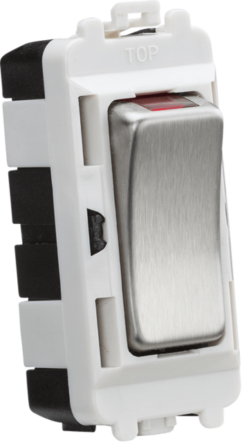 Knightsbridge Brushed Chrome 20AX Double Pole Module with LED Indicator