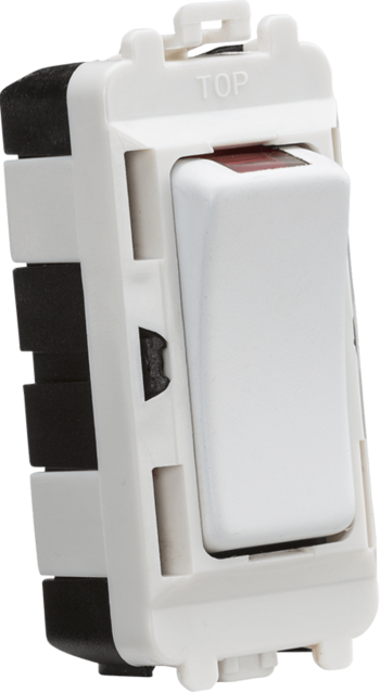 Knightsbridge Matt White 20AX Double Pole Module with LED Indicator