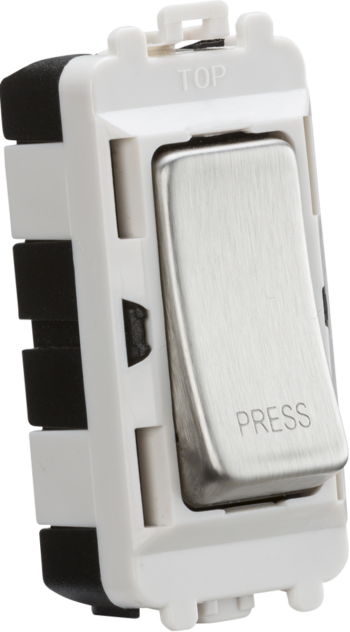 Knightsbridge Brushed Chrome 20AX 2 way Retractive Single Pole Module (marked PRESS)