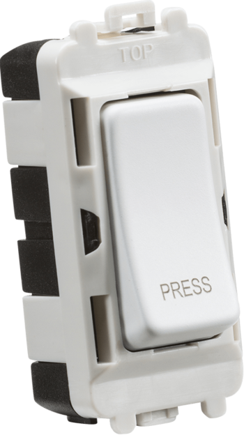 Knightsbridge Matt White 20AX 2 way Retractive Single Pole Module (marked PRESS)