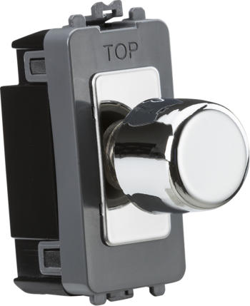 Knightsbridge Polished Chrome 1G 2-way 10-200W (LED 10-100W) Trailing Edge Dimmer Module