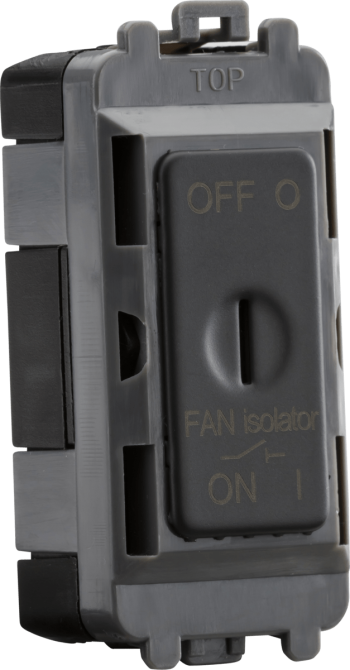 Knightsbridge Anthracite 10A Fan Isolator Key Switch Module