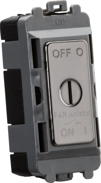 Knightsbridge Black Nickel 10A Fan Isolator Key Switch Module