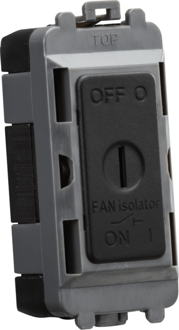 Knightsbridge Matt Black 10A Fan Isolator Key Switch Module