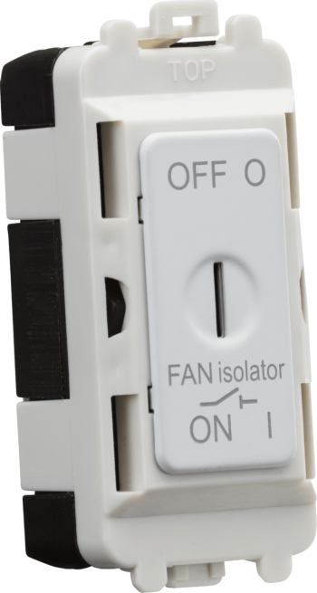 Knightsbridge Matt White 10A Fan Isolator Key Switch Module