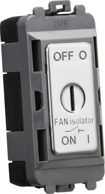Knightsbridge Polished Chrome 10A Fan Isolator Key Switch Module