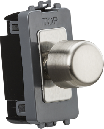 Knightsbridge Brushed Chrome 6A 1 Gang 2-way Dummy Dimmer Module