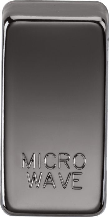 Knightsbridge Black Nickel Engraved Switch Cover marked "MICROWAVE"