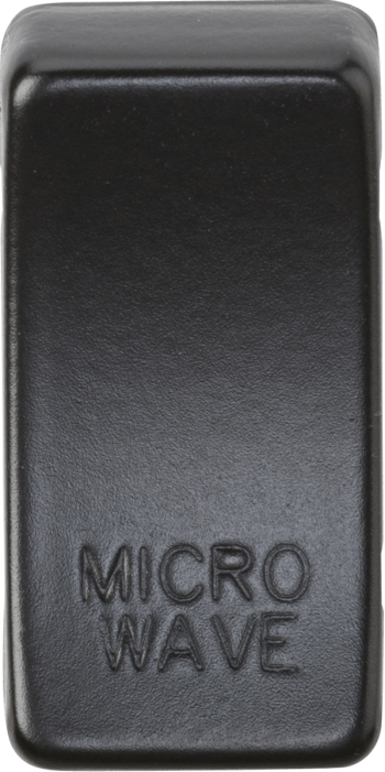 Knightsbridge Matt Black Engraved Switch Cover marked "MICROWAVE"