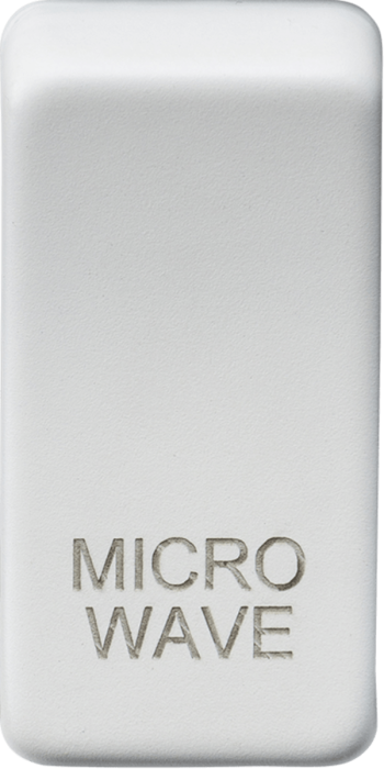 Knightsbridge Matt White Engraved Switch Cover marked "MICROWAVE"