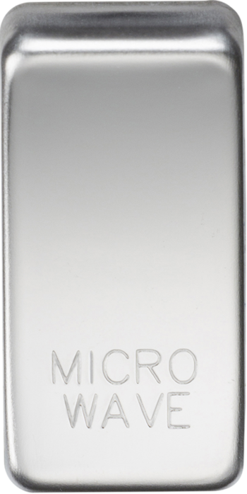 Knightsbridge Polished Chrome Engraved Switch Cover marked "MICROWAVE"