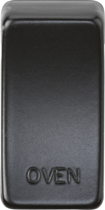 Knightsbridge Matt Black Engraved Switch Cover marked "OVEN"