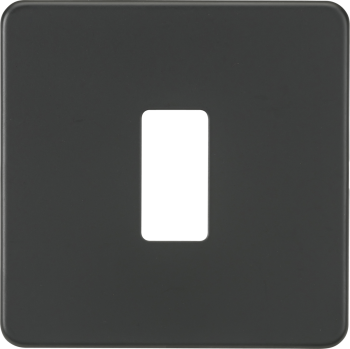 Knightsbridge Screwless Anthracite 1 Gang Grid Faceplate