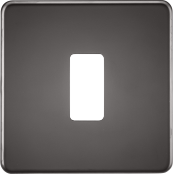 Knightsbridge Screwless Black Nickel 1 Gang Grid Faceplate