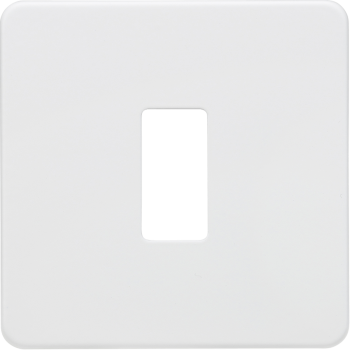 Knightsbridge Screwless Matt White 1 Gang Grid Faceplate