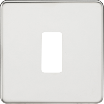 Knightsbridge Screwless Polished Chrome 1 Gang Grid Faceplate