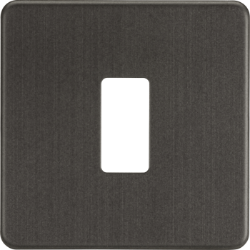 Knightsbridge Screwless Smoked Bronze 1 Gang Grid Faceplate