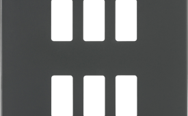 Knightsbridge Screwless Anthracite 6 Gang Grid Faceplate
