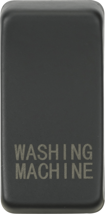 Knightsbridge Anthracite Engraved Switch Cover marked "WASHING MACHINE"